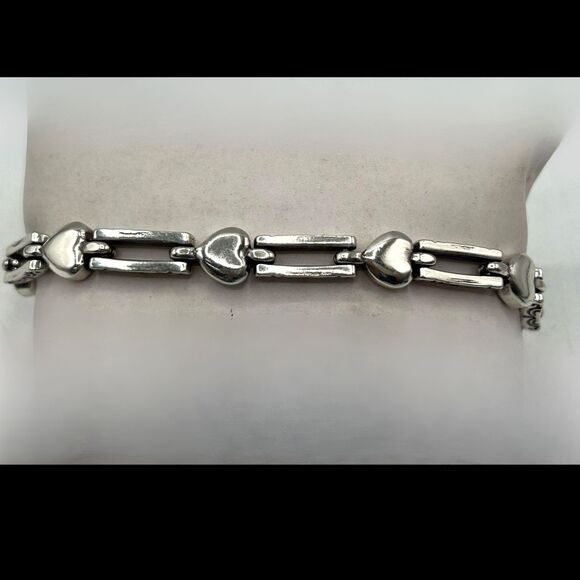 Brighton Silver-tone Heart Link Bracelet with Charms - Picture 4 of 7